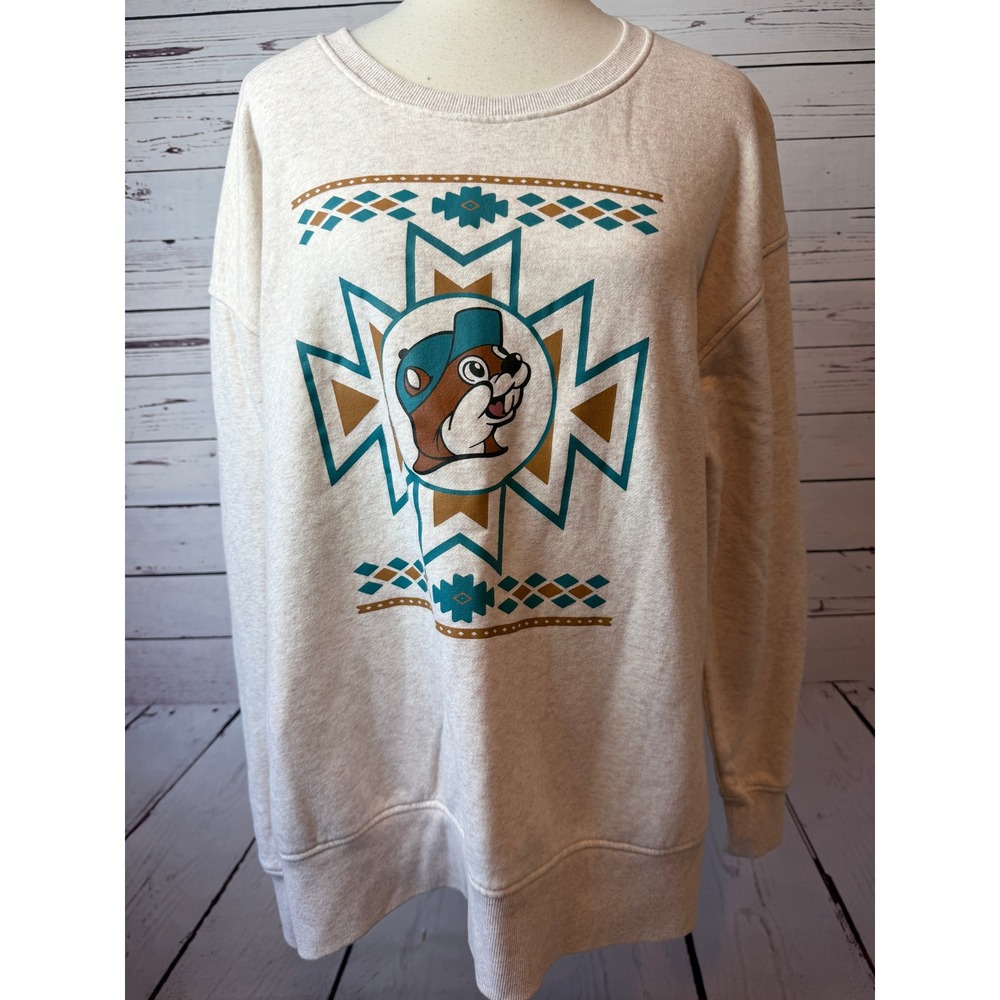 Bucees Sweatshirt XL Extra Large Southwestern Aztec Pullover Womens Buc-ees